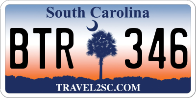 SC license plate BTR346