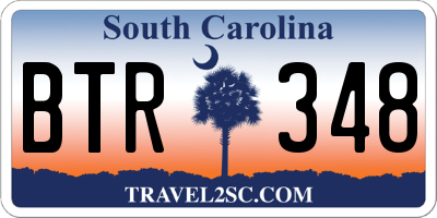 SC license plate BTR348