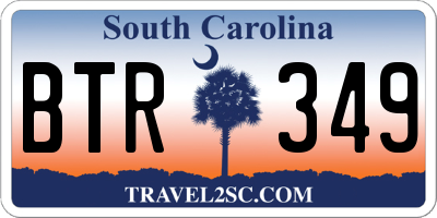 SC license plate BTR349