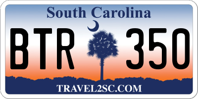 SC license plate BTR350