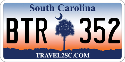 SC license plate BTR352