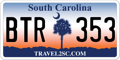 SC license plate BTR353