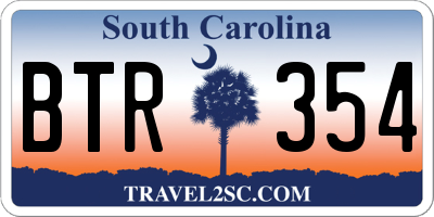 SC license plate BTR354