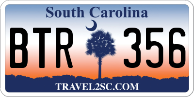 SC license plate BTR356