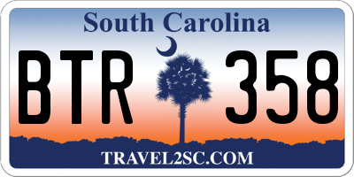 SC license plate BTR358