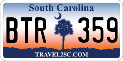 SC license plate BTR359