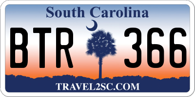 SC license plate BTR366