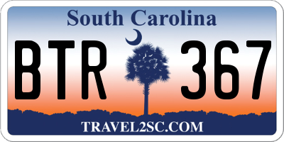 SC license plate BTR367