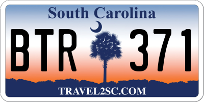 SC license plate BTR371