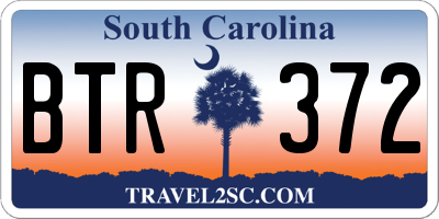 SC license plate BTR372