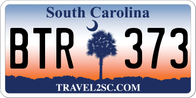 SC license plate BTR373