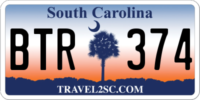 SC license plate BTR374