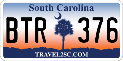 SC license plate BTR376
