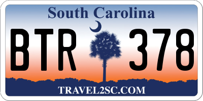 SC license plate BTR378