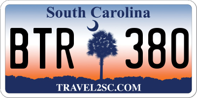 SC license plate BTR380