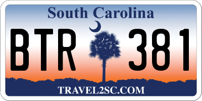 SC license plate BTR381