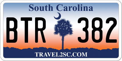 SC license plate BTR382