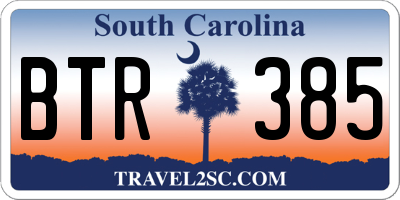 SC license plate BTR385