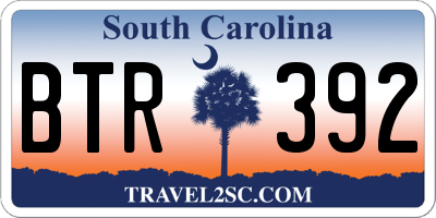 SC license plate BTR392