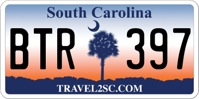 SC license plate BTR397