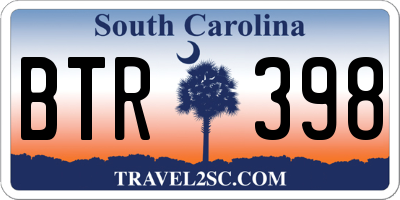 SC license plate BTR398