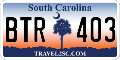 SC license plate BTR403