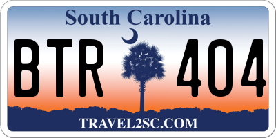 SC license plate BTR404