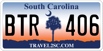 SC license plate BTR406