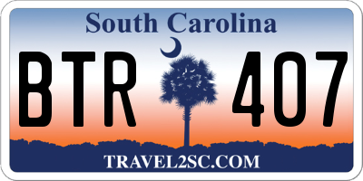 SC license plate BTR407