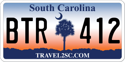 SC license plate BTR412