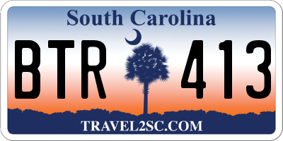 SC license plate BTR413