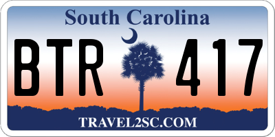 SC license plate BTR417