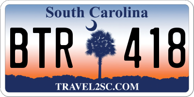 SC license plate BTR418