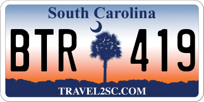SC license plate BTR419