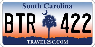 SC license plate BTR422