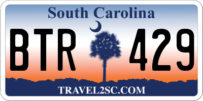 SC license plate BTR429