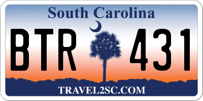 SC license plate BTR431