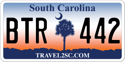 SC license plate BTR442