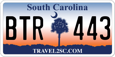 SC license plate BTR443