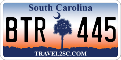 SC license plate BTR445