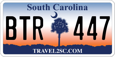 SC license plate BTR447