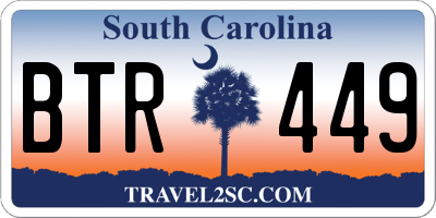 SC license plate BTR449