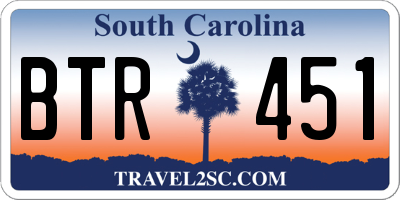 SC license plate BTR451