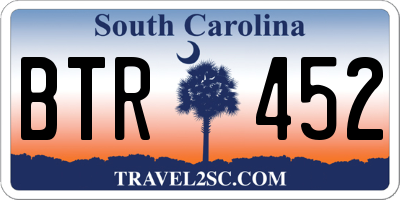 SC license plate BTR452