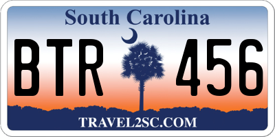 SC license plate BTR456