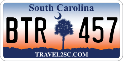 SC license plate BTR457