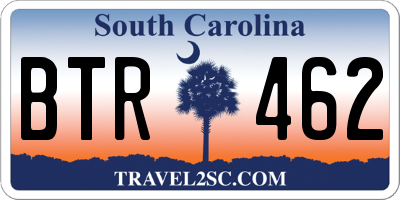SC license plate BTR462