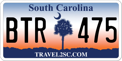 SC license plate BTR475