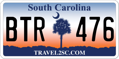SC license plate BTR476