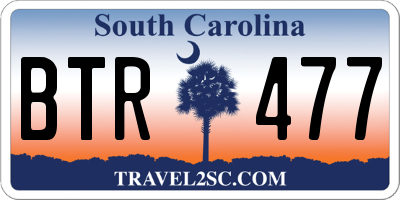 SC license plate BTR477